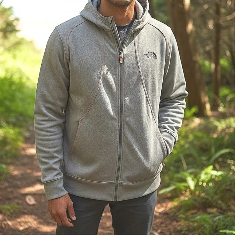 The‎ North Face Hoodie Mens XL Gray Mountain Athletics Full Zip Fleece Jacket